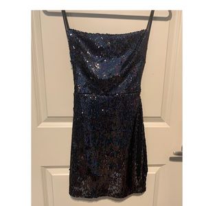 Black Sequin Mini Dress